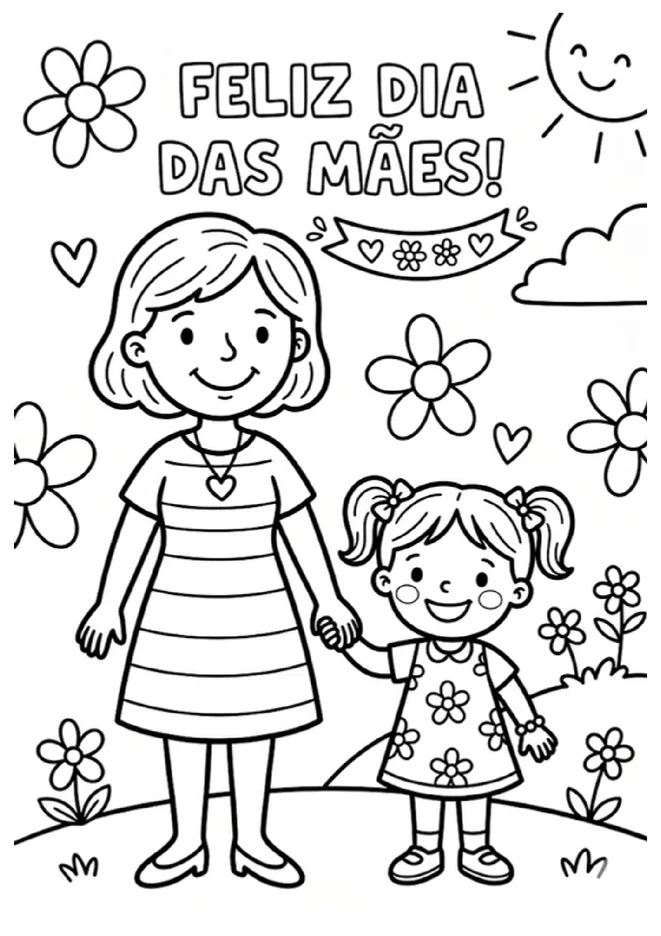 Desenhos de Dia das Maes Para Colorir para imprimir e colorir - imagem 2